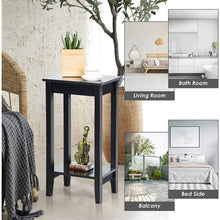 Load image into Gallery viewer, Set of 2 Versatile 2-Tier End Table with Storage Shelf-Black
