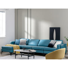 Load image into Gallery viewer, Modular L-shaped Sectional Sofa with Reversible Ottoman and 2 USB Ports-Blue
