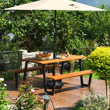Load image into Gallery viewer, 70 Inch Dining Table Set with Seats and Umbrella Hole
