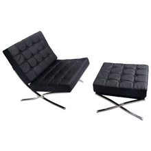 Load image into Gallery viewer, Black Accent Lounge Chair and Ottoman
