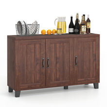 Load image into Gallery viewer, 3-Door Buffet Sideboard with Adjustable Shelves and Anti-Tipping Kits-Brown
