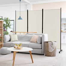 Load image into Gallery viewer, 3 Panel Folding Room Divider with Lockable Wheels-White
