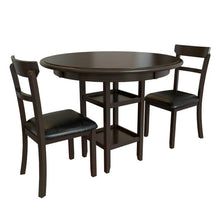 Load image into Gallery viewer, 3 Pieces Dining Set with Counter Height Round Dining Table and 2 Upholstered Chairs
