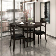 Load image into Gallery viewer, 3 Pieces Dining Set with Counter Height Round Dining Table and 2 Upholstered Chairs
