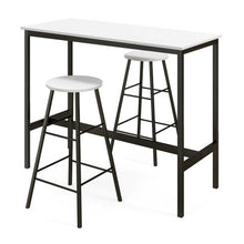 Load image into Gallery viewer, 3 Piece Pub Table and Stools Kitchen Dining Set-Black &amp; White
