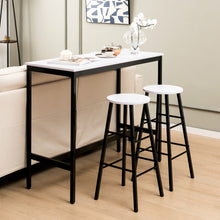 Load image into Gallery viewer, 3 Piece Pub Table and Stools Kitchen Dining Set-Black &amp; White
