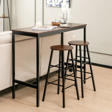 Load image into Gallery viewer, 3 Piece Pub Table and Stools Kitchen Dining Set-Brown
