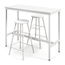 Load image into Gallery viewer, 3 Piece Pub Table and Stools Kitchen Dining Set-White
