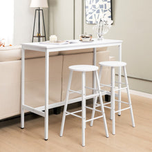 Load image into Gallery viewer, 3 Piece Pub Table and Stools Kitchen Dining Set-White
