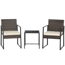 Load image into Gallery viewer, 3 Pieces Modern Heavy Duty Patio Furniture Set with Coffee Table-Off White
