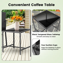 Load image into Gallery viewer, 3 Pieces Modern Heavy Duty Patio Furniture Set with Coffee Table-Black
