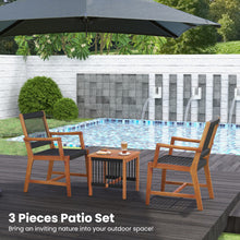 Load image into Gallery viewer, 3 Pieces Acacia Wood Patio Furniture Set with Armchairs Coffee Table
