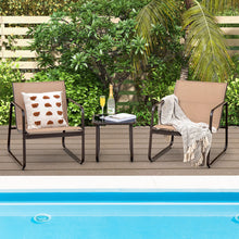 Load image into Gallery viewer, 3 Pieces Patio Conversation Set with Breathable Fabric and Tabletop-Brown
