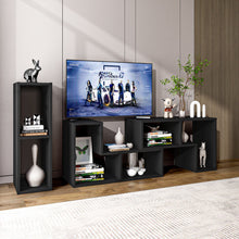 Load image into Gallery viewer, 3 Pieces Console TV Stand for TVs up to 65 Inch with Shelves-Black
