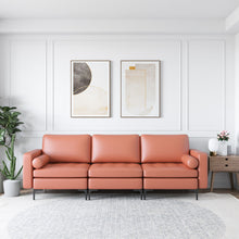 Load image into Gallery viewer, 3-Seat Sofa Sectional with Side Storage Pocket and Metal Leg-Pink
