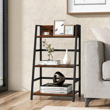 Load image into Gallery viewer, 3-Tier Ladder Industrial Bookshelf with Metal Frame
