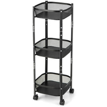 Load image into Gallery viewer, 3-Tier Rotating 1-Second folding Storage Rack Metal-Square
