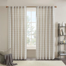 Load image into Gallery viewer, Madison Park Anaheim 100% Polyester Jacquard Rod Pocket And Back Tabs Plaid Panel With Fleece Lining- Natural MP40-6764 By Olliix
