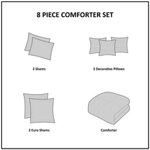 Load image into Gallery viewer, Olliix Essence 100% Cotton Clip Jacquard Pieced 9Pcs Comforter Set By Madison Park Signature MPS10-464
