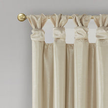 Load image into Gallery viewer, Madison Park Emilia 100% Polyester Solid Faux Silk Twisted Tab Blackout Panel- Champagne MP40-6369 By Olliix
