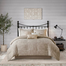 Load image into Gallery viewer, Madison Park Walter 100% Polyester Seersucker Printed Pieced 7Pcs Comforter Set - Queen - Taupe MP10-7085 By Olliix

