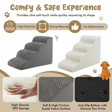 Load image into Gallery viewer, 4-Tier Foam Non-Slip Dog Steps with Washable Zippered Cover-Gray
