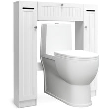 Load image into Gallery viewer, 2-Door Freestanding Toilet Sorage Cabinet with Adjustable Shelves and Toilet Paper Holders
