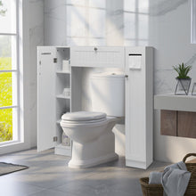 Load image into Gallery viewer, 2-Door Freestanding Toilet Sorage Cabinet with Adjustable Shelves and Toilet Paper Holders
