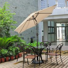 Load image into Gallery viewer, 9 ft Outdoor Market Patio Table Umbrella Push Button Tilt Crank Lift-Beige
