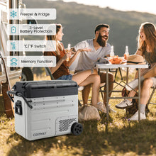 Load image into Gallery viewer, 40 Quart Car Refrigerator with 12/24V DC and 110-240V AC Dual Zone-Black &amp; Gray
