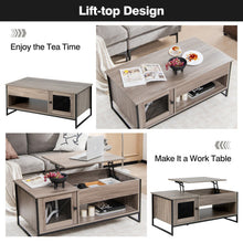 Load image into Gallery viewer, 42 Inch Lift Top Coffee Table with Storage and Hidden Compartment-Gray

