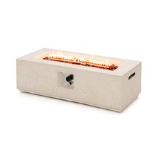 Load image into Gallery viewer, 42 Inch 50 000 BTU Rectangle Terrazzo Fire Pit Table with PVC Cover-White
