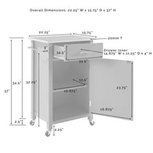 Load image into Gallery viewer, Savannah Stainless Steel Top Compact Kitchen Island/Cart Gray/Stainless Steel
