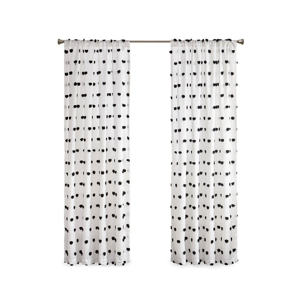 Intelligent Design Sophie 100% Polyester Pom Pom Embellished Window Panel ID40-1797 By Olliix