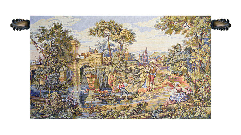 Traghetto Ferry Crossing Italian Tapestry