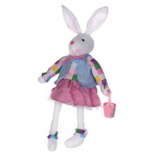 Load image into Gallery viewer, Plush Plaid Easter Rabbit Shelf Sitter (Set of 2)

