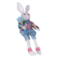Load image into Gallery viewer, Plush Plaid Easter Rabbit Shelf Sitter (Set of 2)
