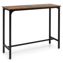 Load image into Gallery viewer, 48 Inch Industrial Pub Dining Table with Steel Frame-Rustic Brown
