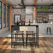 Load image into Gallery viewer, 48 Inch Industrial Pub Dining Table with Steel Frame-Rustic Brown
