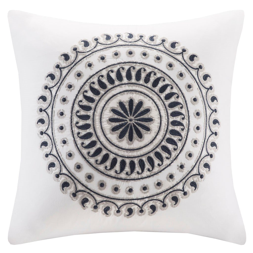 Ink Ivy Fleur Embroidered Square Pillow -18X18