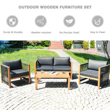 Load image into Gallery viewer, 4pcs Acacia Wood Outdoor Patio Furniture Set
