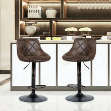 Load image into Gallery viewer, Set of 2 Adjustable Bar Stools with Backrest and Footrest
