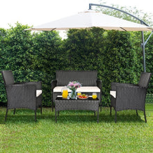 Load image into Gallery viewer, 8 Pieces Patio Cushioned Rattan Furniture Set-White
