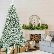 Load image into Gallery viewer, 7.5 Feet Snow Flocked Artificial Christmas Tree Hinged with 1346 Tip and Foldable Base
