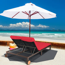 Load image into Gallery viewer, 2-Person Patio Rattan Lounge Chair with Adjustable Backrest-Red
