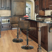 Load image into Gallery viewer, Set of 2 Adjustable Bar Stools Swivel Bar Chairs with Backrest
