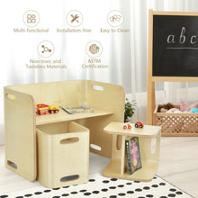 Load image into Gallery viewer, 3 Pieces Kids Wooden Table and Chair Set

