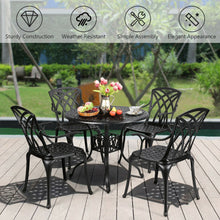 Load image into Gallery viewer, 5 Pieces Outdoor Cast Aluminum Patio Dining Set with Umbrella Hole
