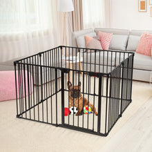 Load image into Gallery viewer, Adjustable Panel Baby Safe Metal Gate Play Yard-Black
