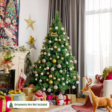 Load image into Gallery viewer, Pre-lit Hinged Christmas Tree with Glitter Tips and Pine Cones
